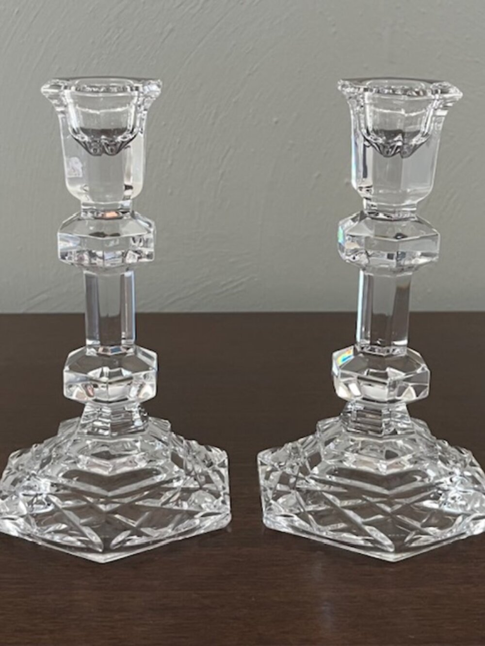 Galway Irish Crystal Candle Sticks Taper Candle Holders - Set of 2